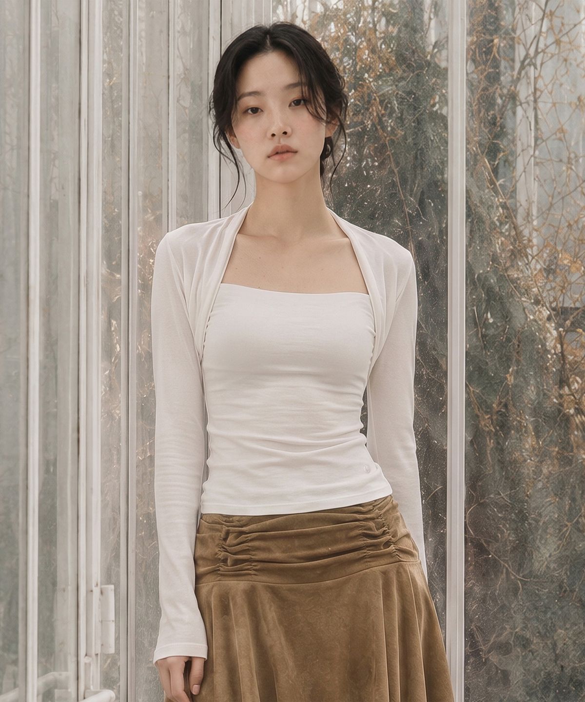 탑걸(TOPGIRL) 볼레로 레이어드 슬림 탑_T623TP130