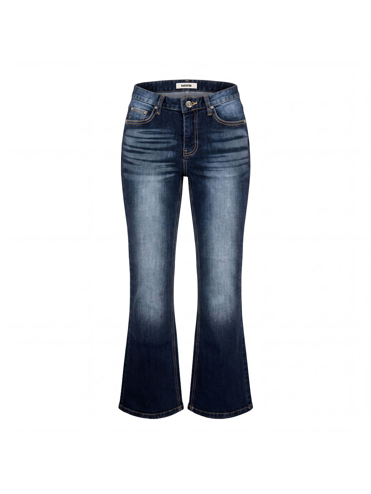 쿨키튼(KOOLKITTEN) Washed Low-Rise Bootcut Jeans (DARK INDIGO)