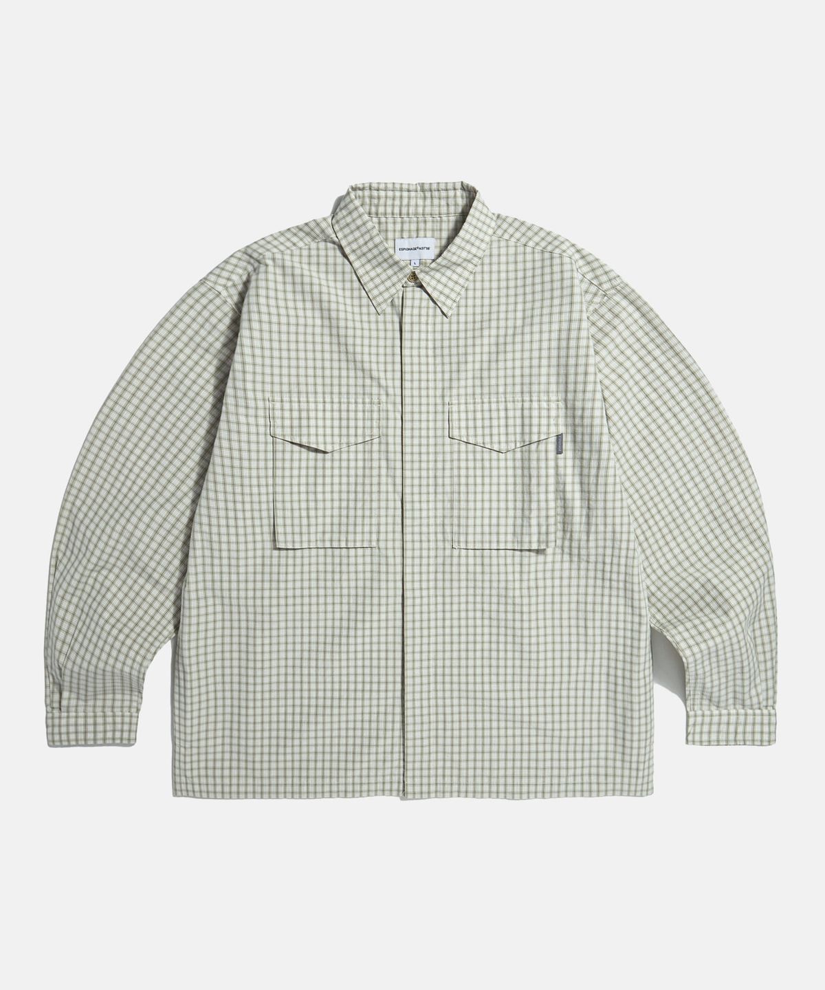 에스피오나지(ESPIONAGE) Vintage Check Mil Shirt Ivory