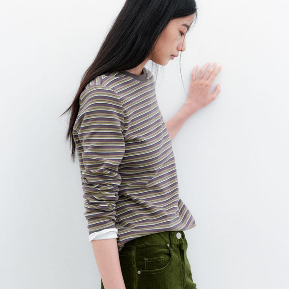 아틀리에 나인(ATELIER NAIN) (T-7330)MULTI STRIPE STANDARD SLIMTEE