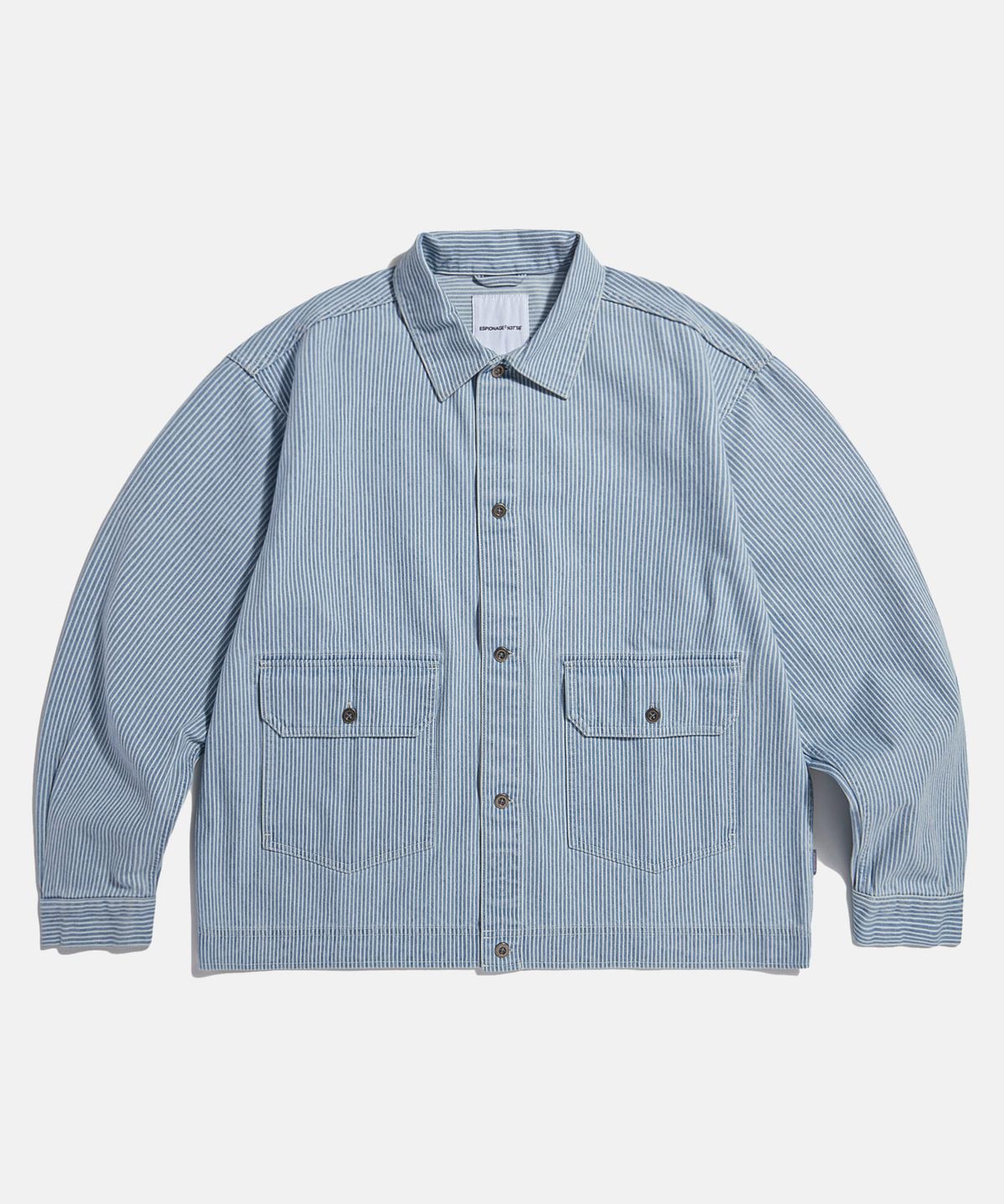에스피오나지(ESPIONAGE) Hickory Stripe Trucker Shirt jacket Light Blue