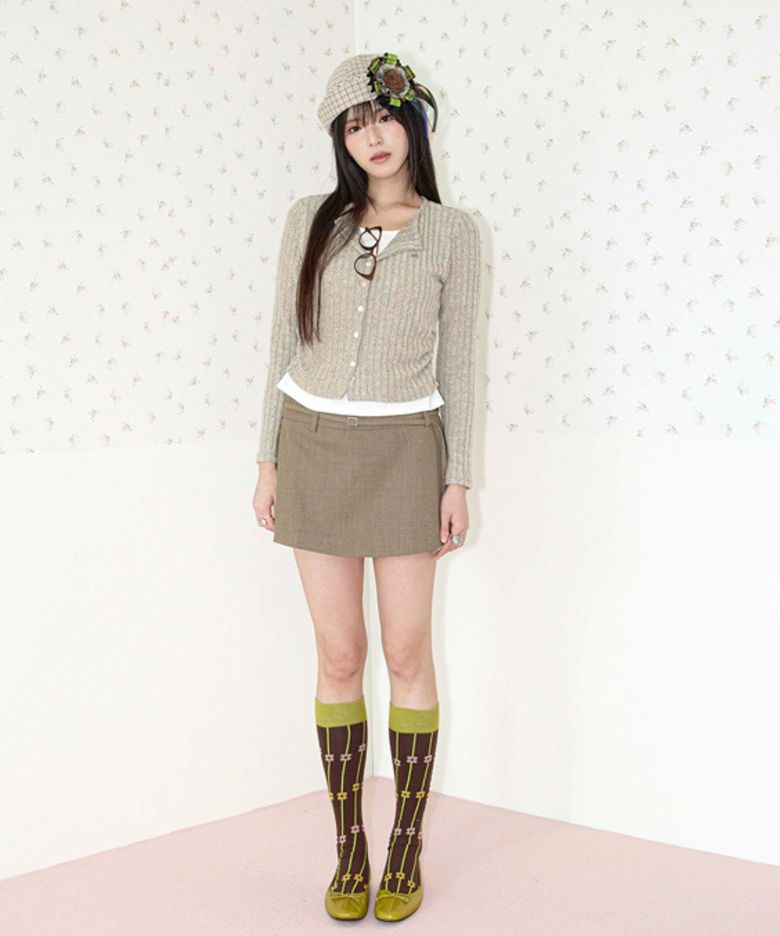 사이드 슬릿 벨티드 미니스커트 2colors