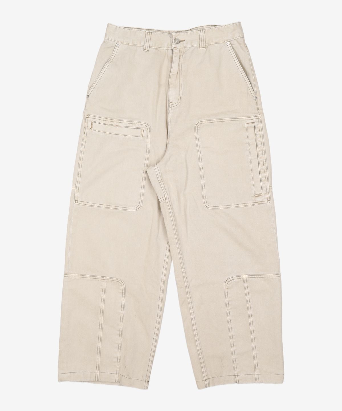 헤더헬렌(HEDER HELEN) REPAIR CARGO BEIGE GARMENT PANTS FREE