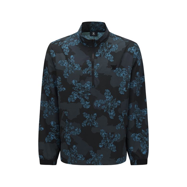 MEN FA FLOWER PATTERN ANORAK JACKET_BK