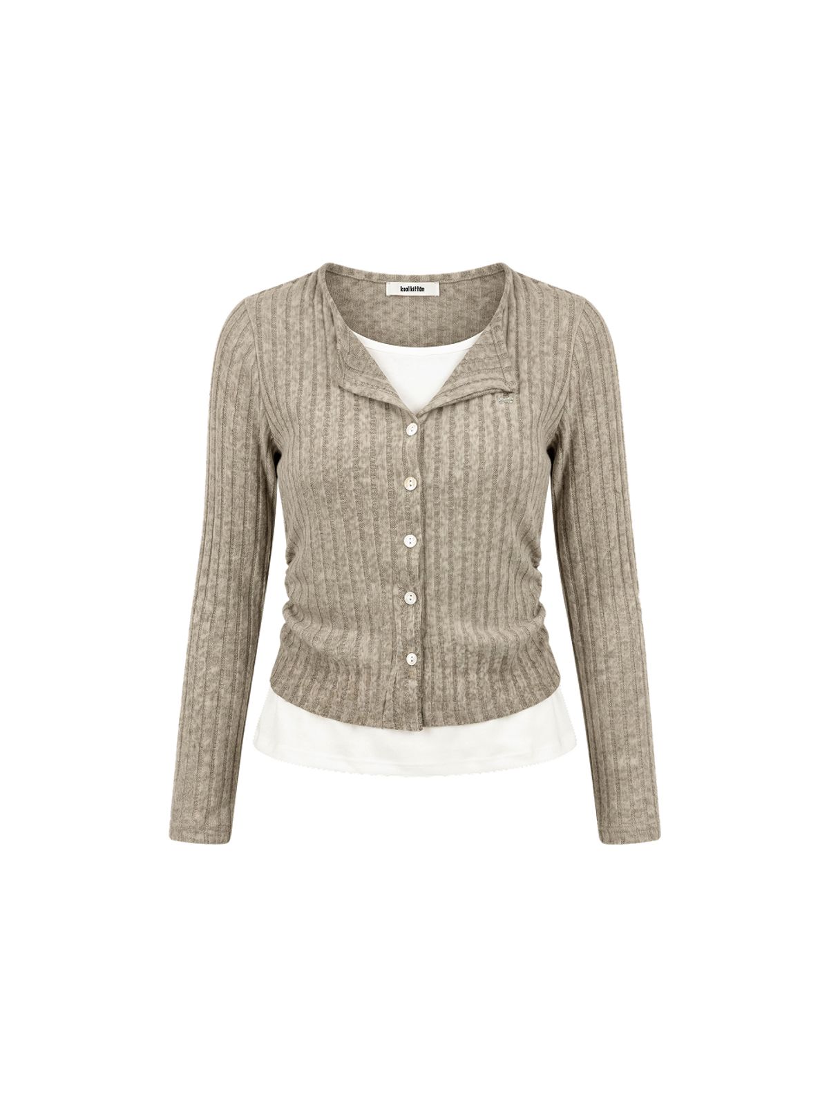 쿨키튼(KOOLKITTEN) Layered Rib Button Tee 4colors