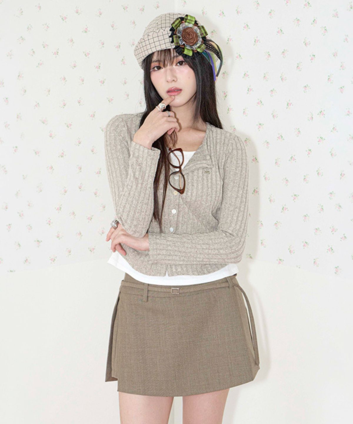 쿨키튼(KOOLKITTEN) Layered Rib Button Tee 4colors