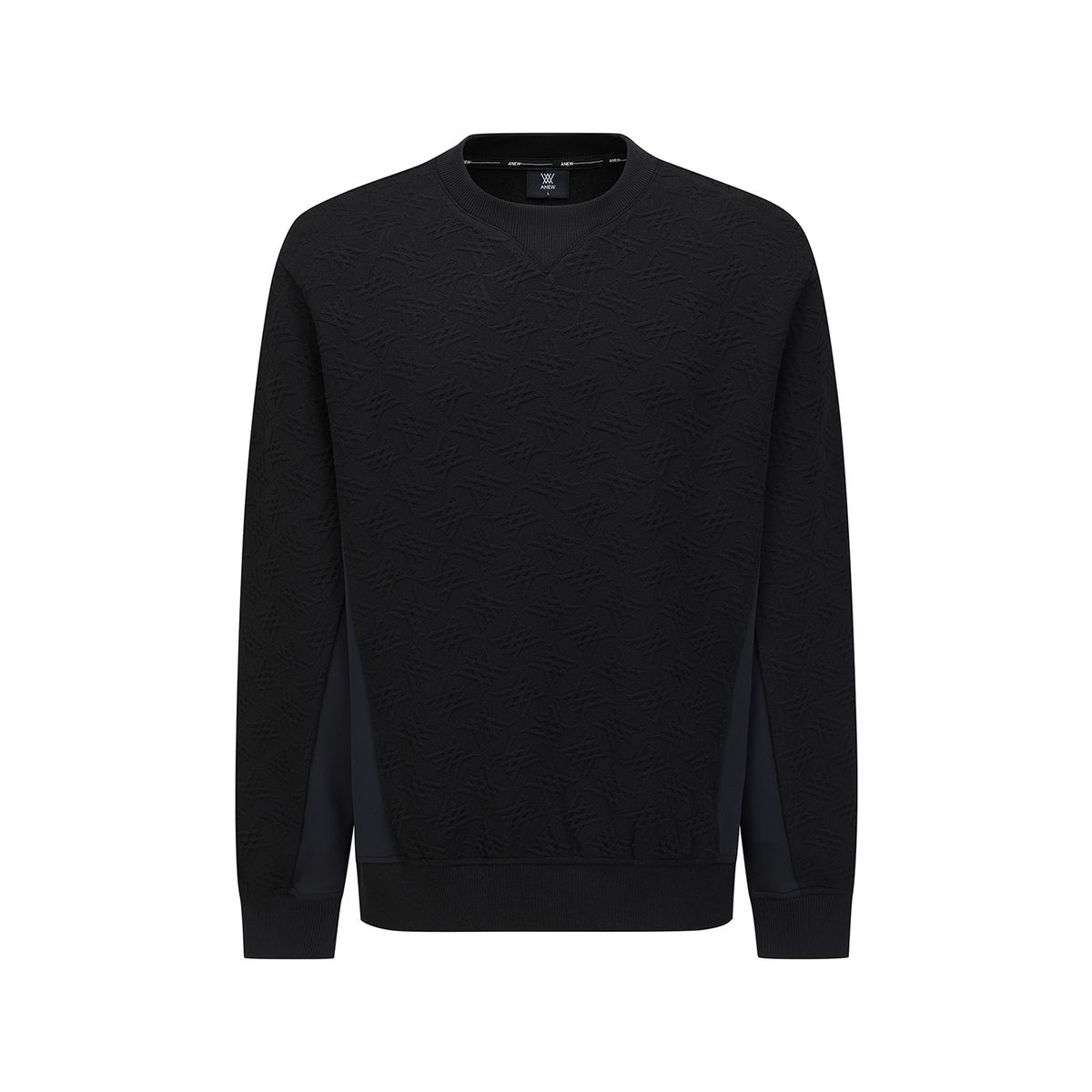 어뉴골프(ANEW GOLF) MEN FA LOGO PATTERN SWEATSHIRT_BK