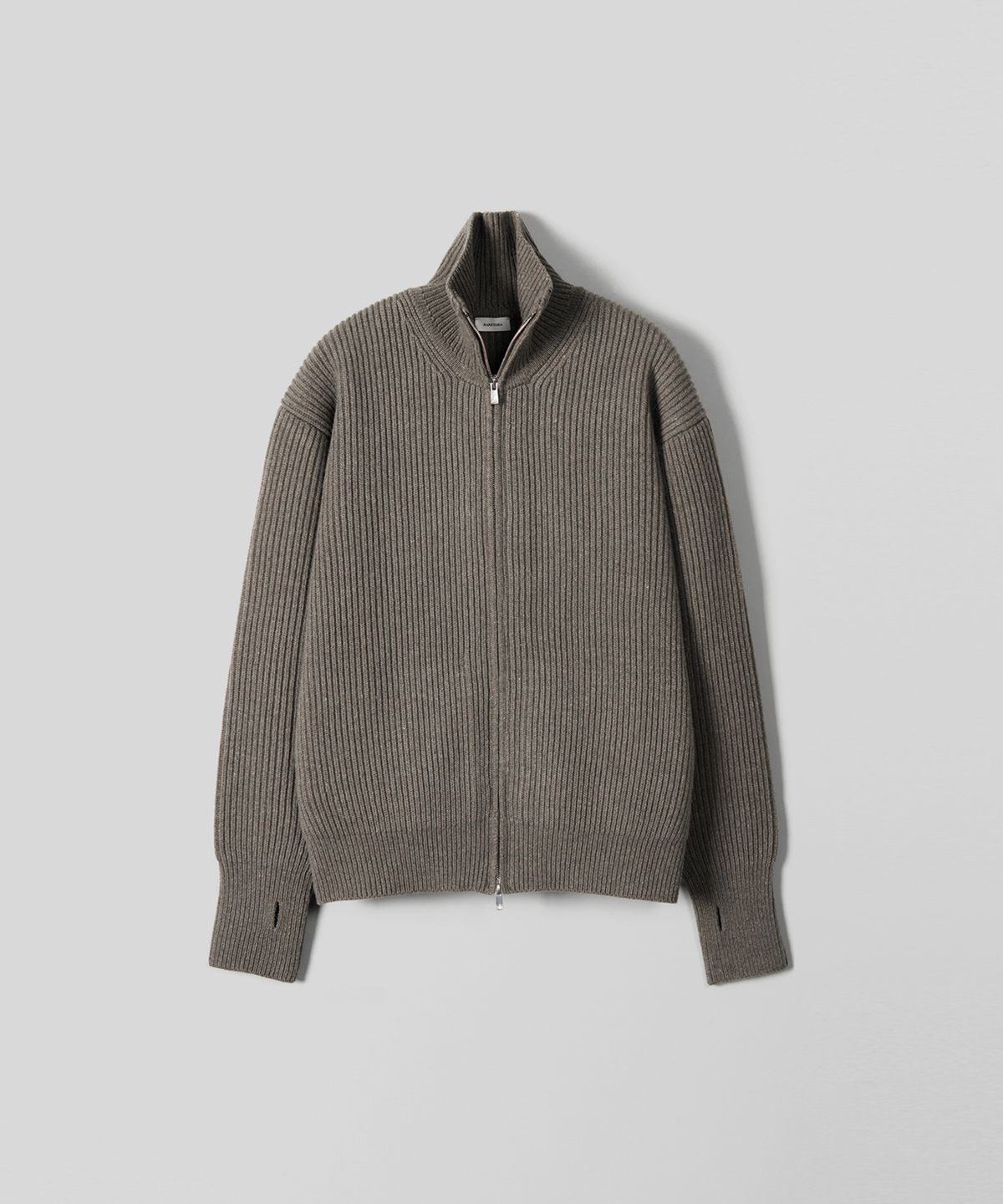 레어토라(RARETORA) ROY FULL ZIP KNIT PARKA V2  - KHAKI MELANGE