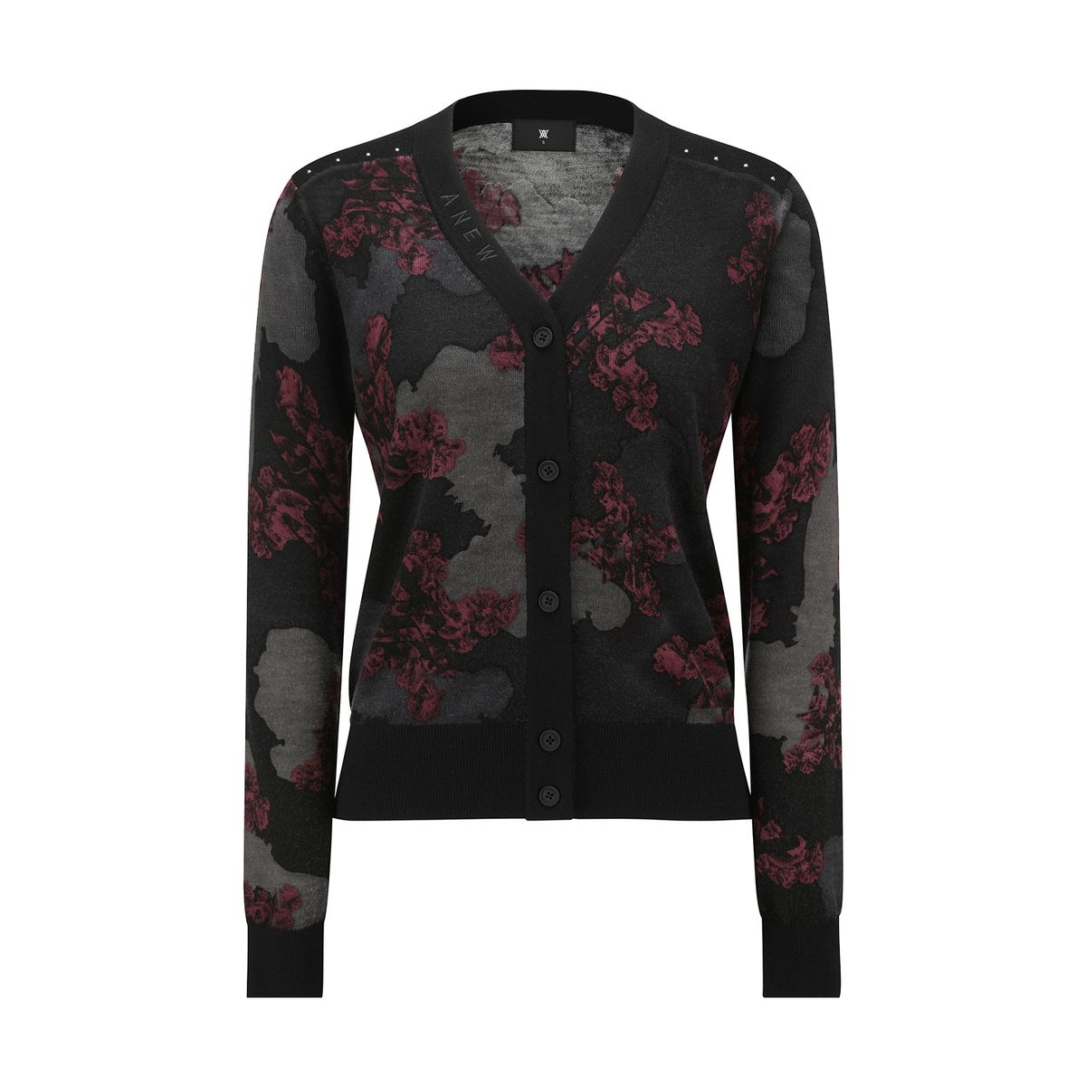 어뉴골프(ANEW GOLF) WOMEN FA FLOWER PATTERN KNIT CARDIGAN_BU