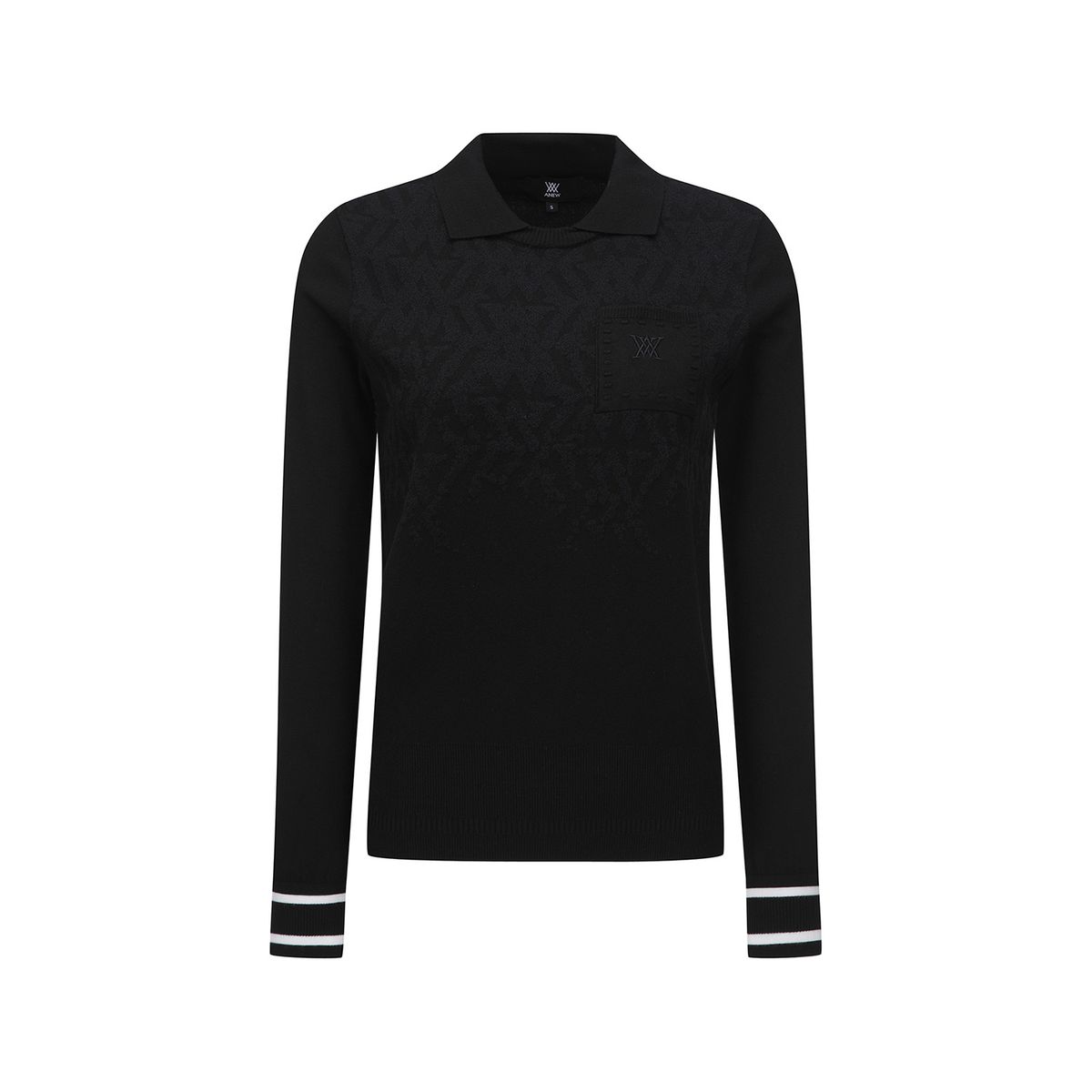 어뉴골프(ANEW GOLF) WOMEN FA LOGO PATTERN SWEATER_BK