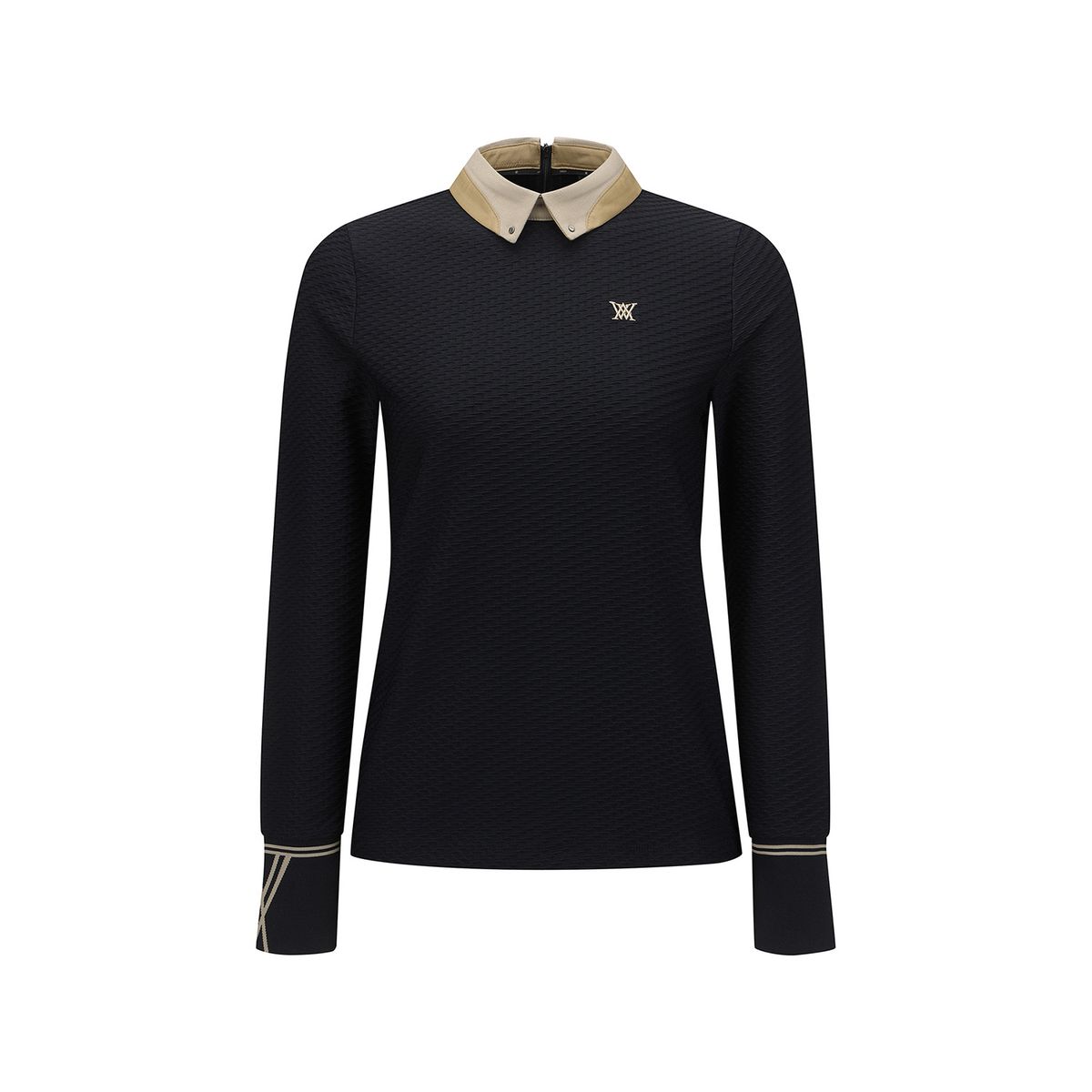 어뉴골프(ANEW GOLF) WOMEN FA BACK ZIP-UP LONG T-SHIRT_BK