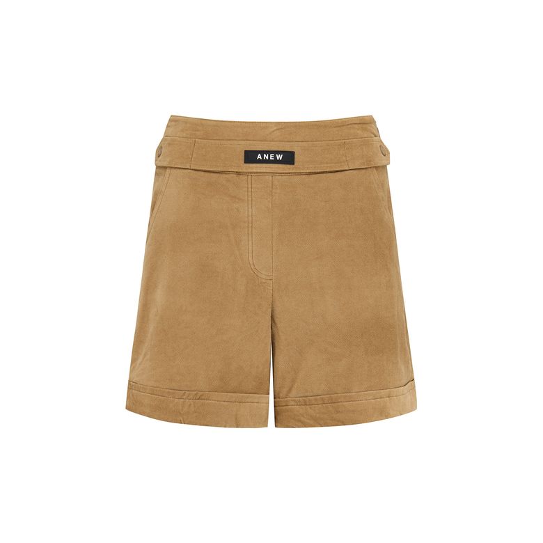 WOMEN VELVET HIGH WAIST HALF PANTS_CM