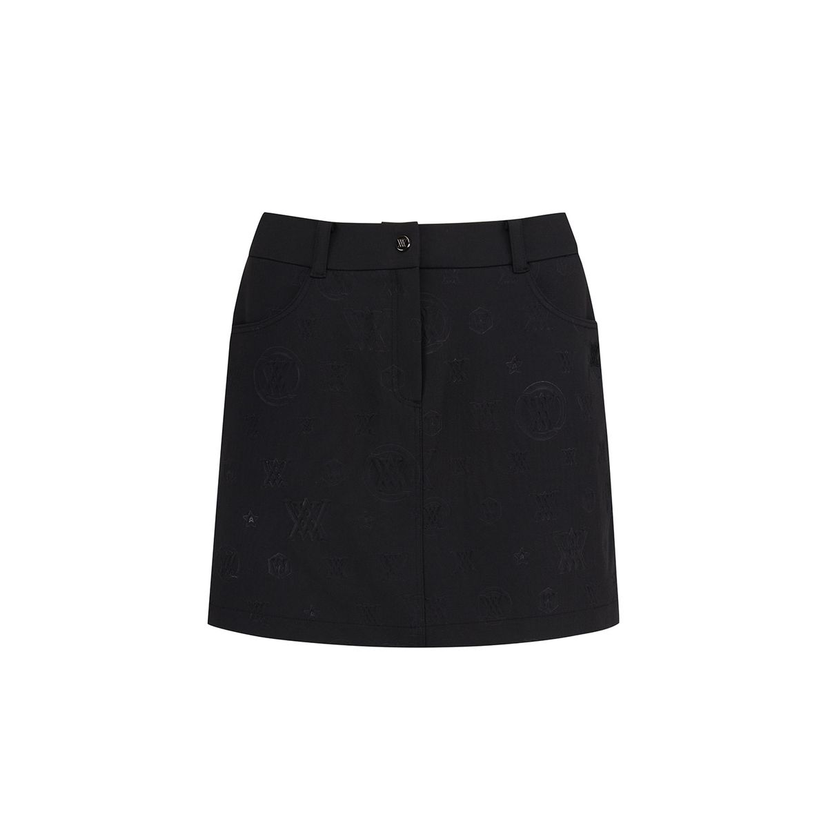 어뉴골프(ANEW GOLF) WOMEN LOGO EMBO A LINE SKIRT_BK