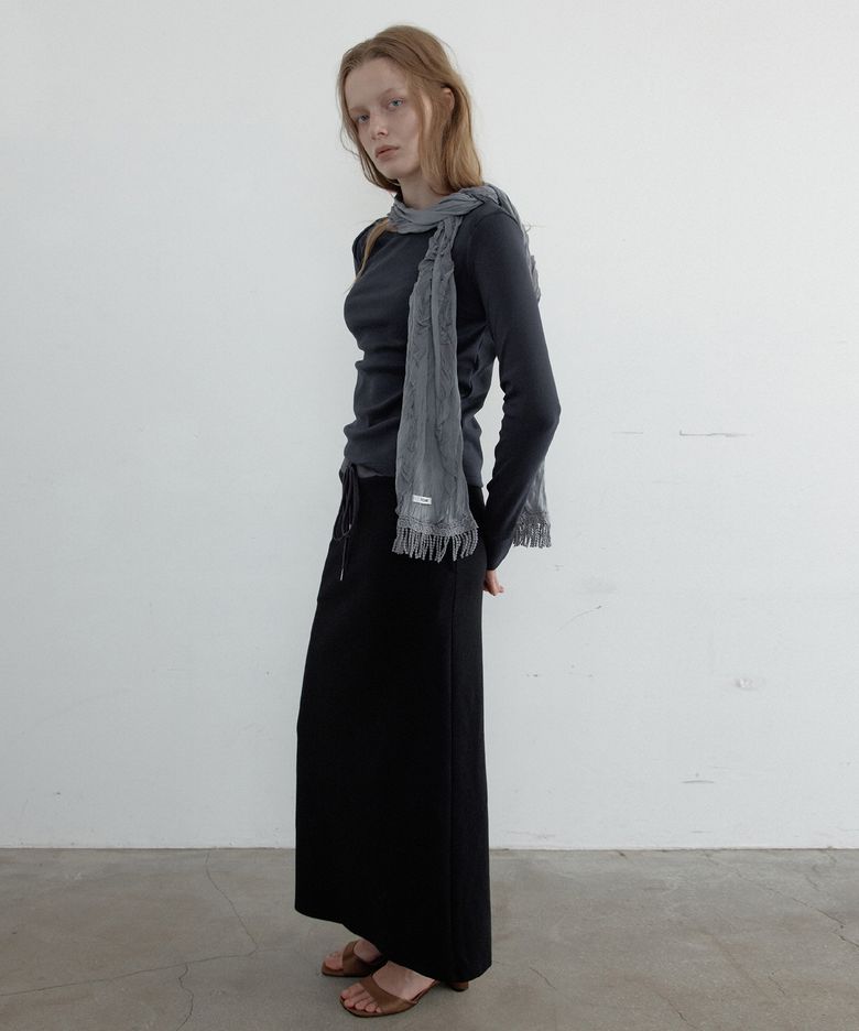 Easy Two-Tone Maxi Skirt (Black)