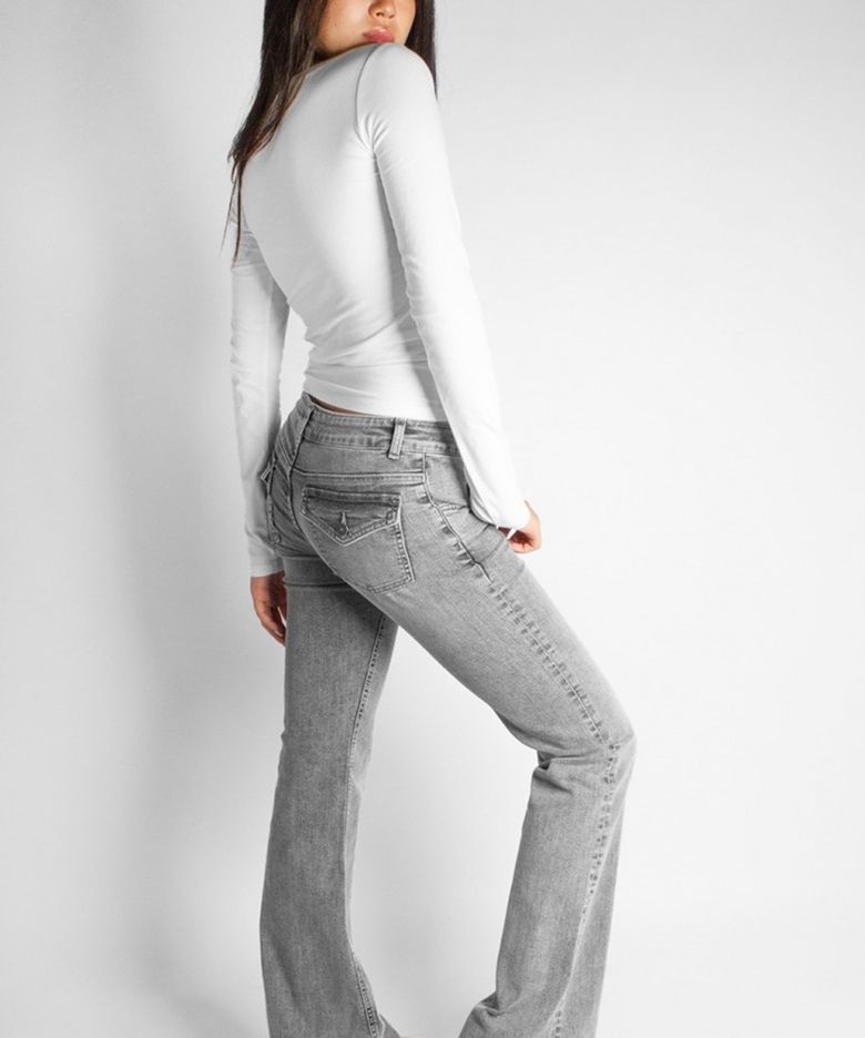 Low-waist Flare Jeans (VOLCANO GREY)