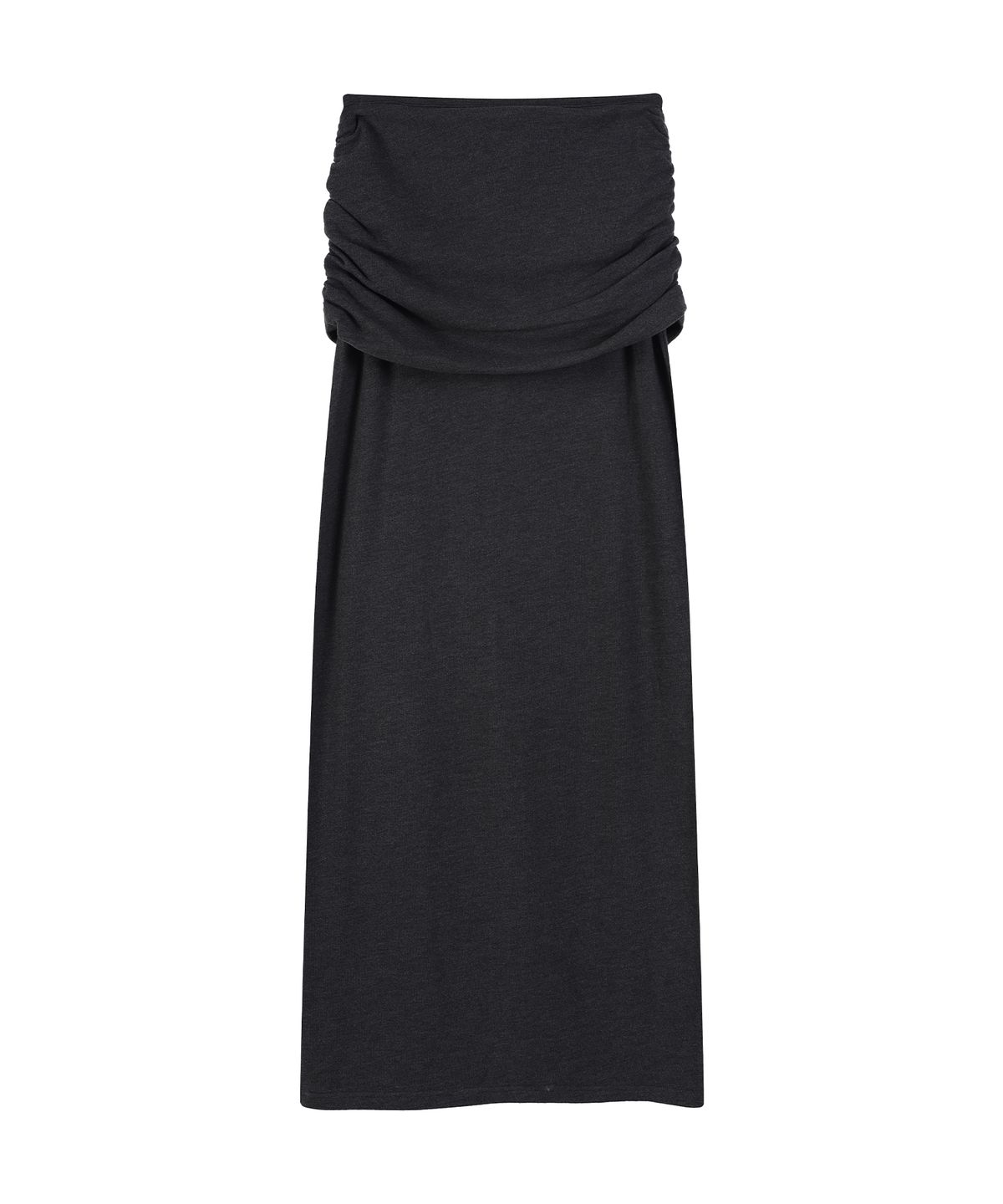 라라폭스(LALAFOX) H라인 셔링 롱스커트 (DARK GREY) BS4WS001