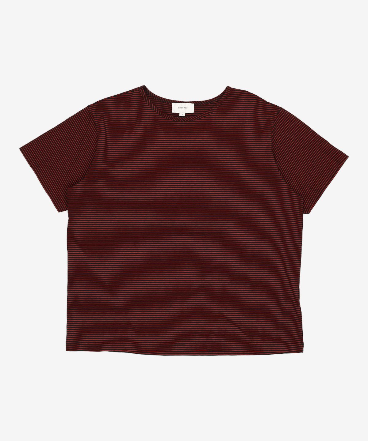 셔터(SHIRTER) SOFT STRIPE T-SHIRT (BLACK RED) M