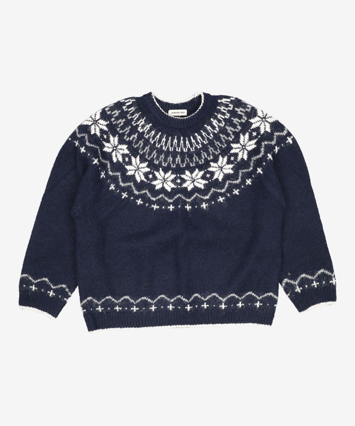 제너럴 아이디어(GENERAL IDEA) UNISEX 울 스노우 노르딕 풀오버 [NAVY] / SBD4U05022 XL