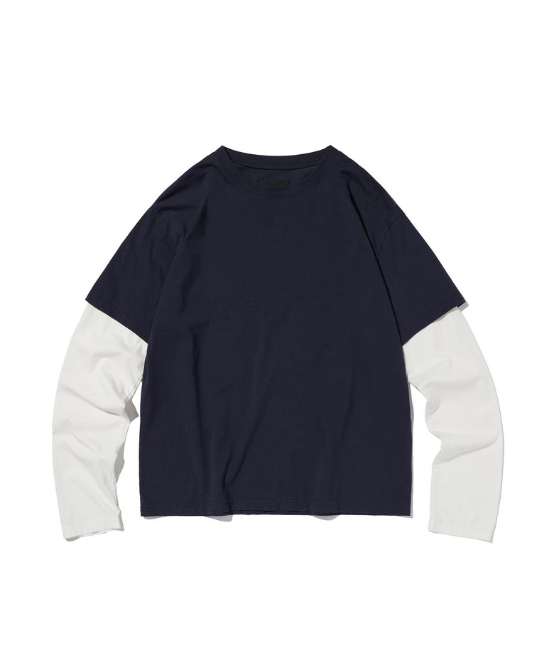COLOR LAYERED LONG SLEEVE [NAVY]