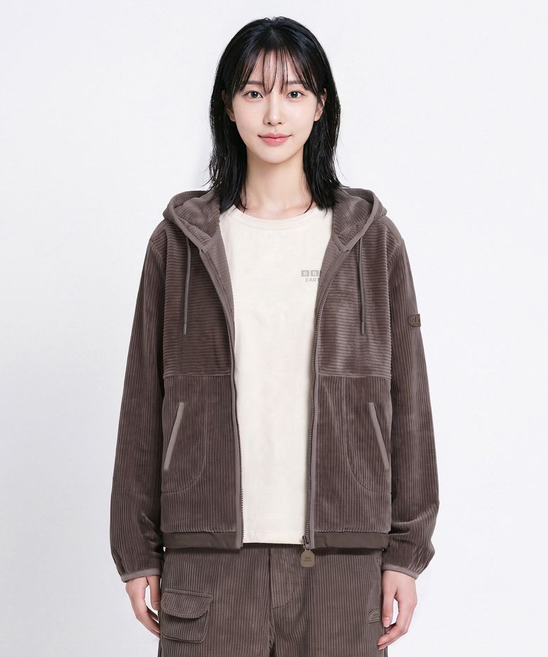여성 코미 후드집업 애쉬그레이