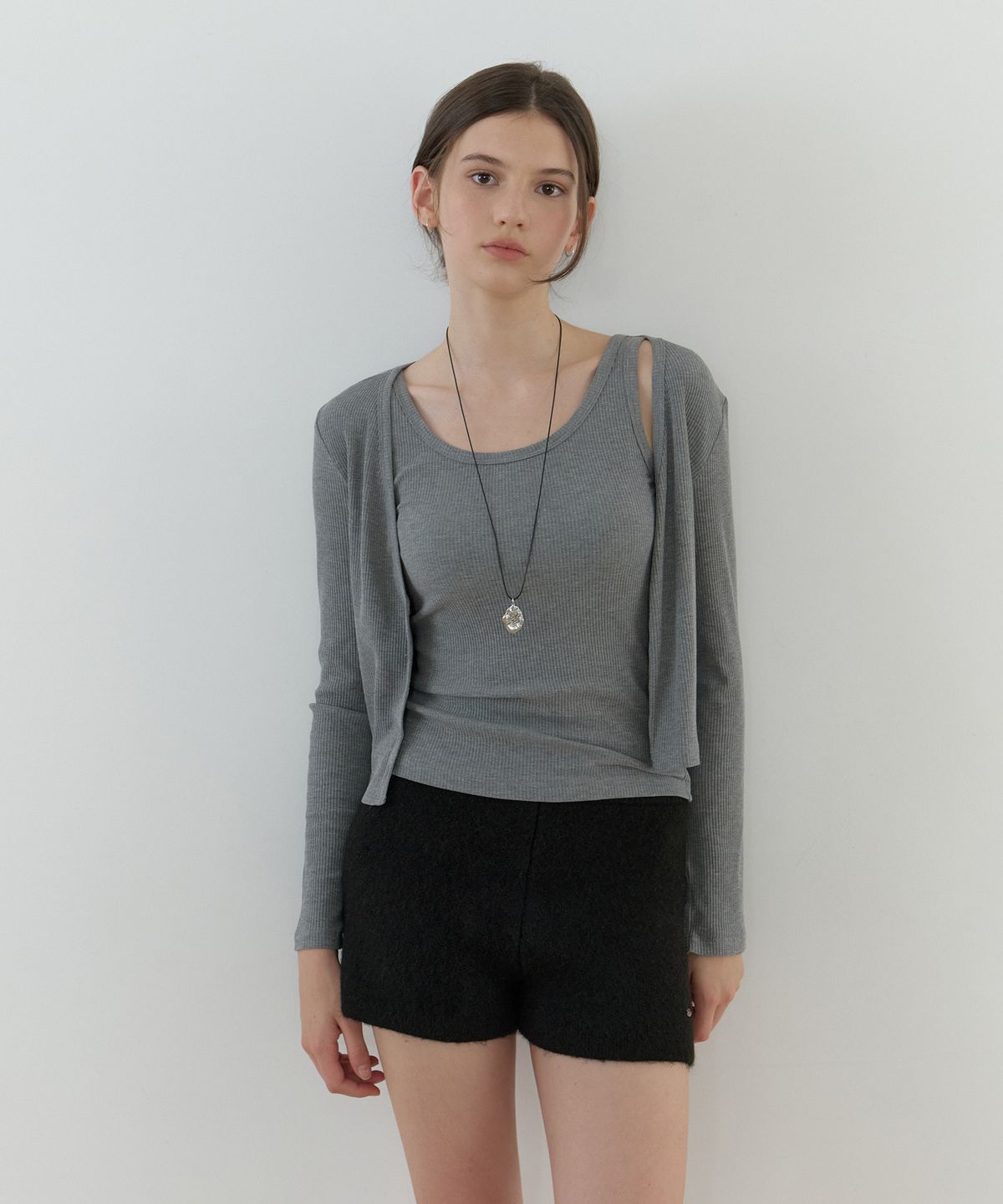 리엘(RE L) Alley cardigan set_2piece (gray)