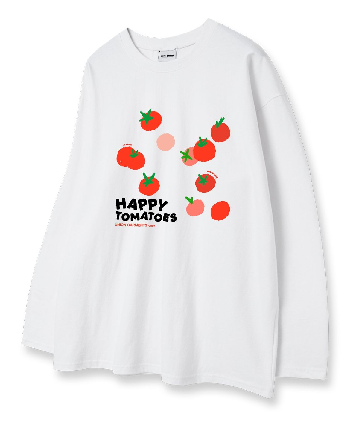 유니온가먼츠(UNION GARMENTS) 해피토마토  루즈핏 긴팔 티셔츠 3COLOR [베이직or시보리]