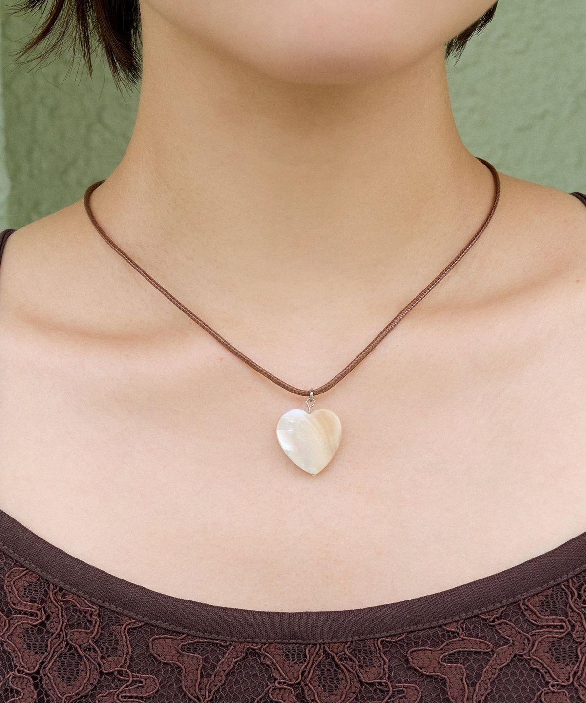 지지(GEEGEE) heart toast string necklace