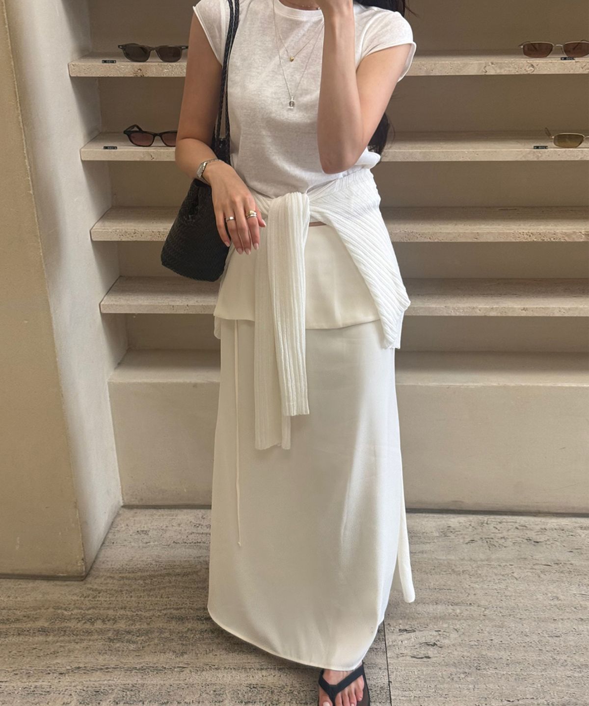 리엘(RE L) Mermaid flap skirt (cream)