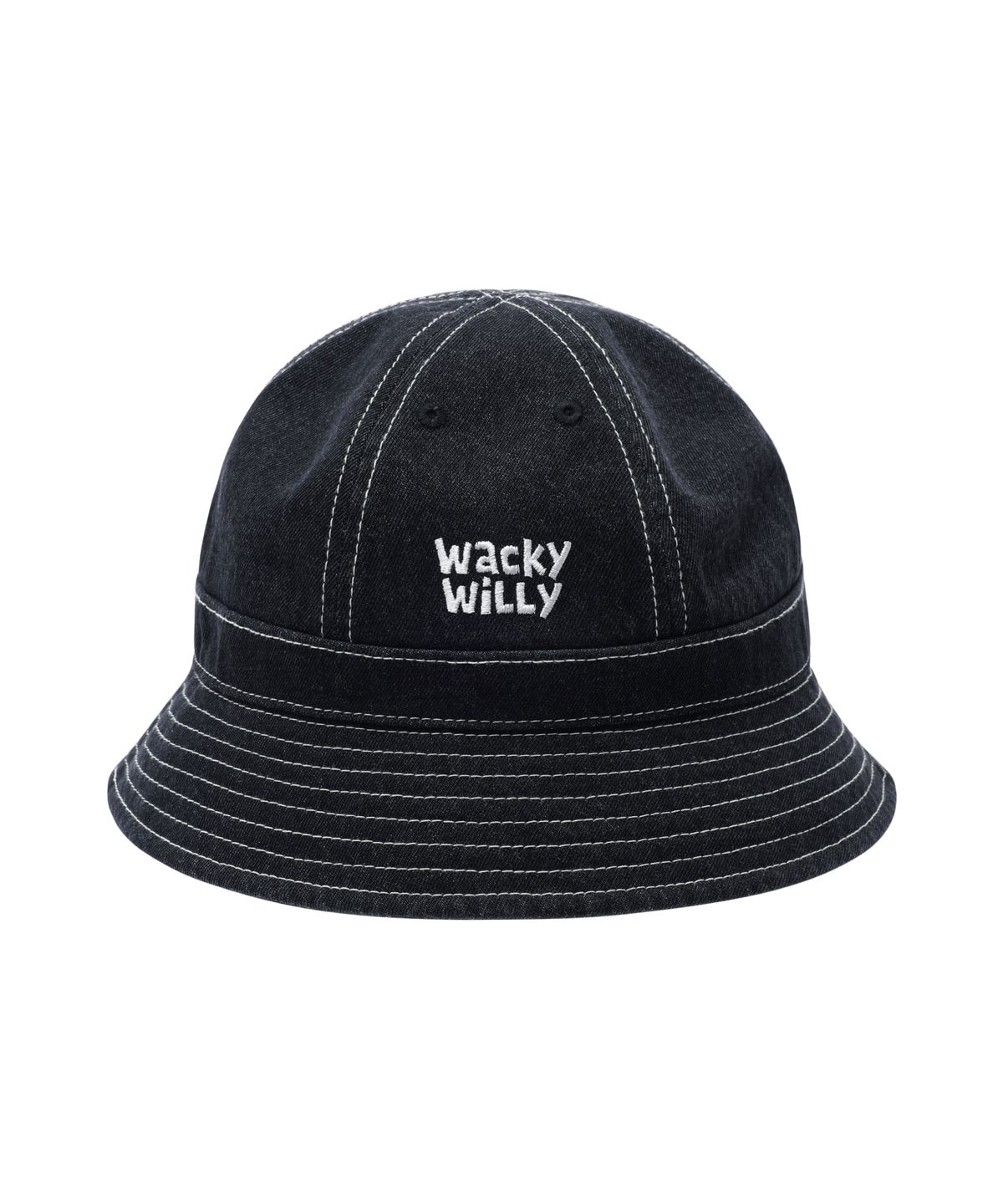 와키윌리(WACKY WILLY) 타이포 돔 버킷햇 블랙