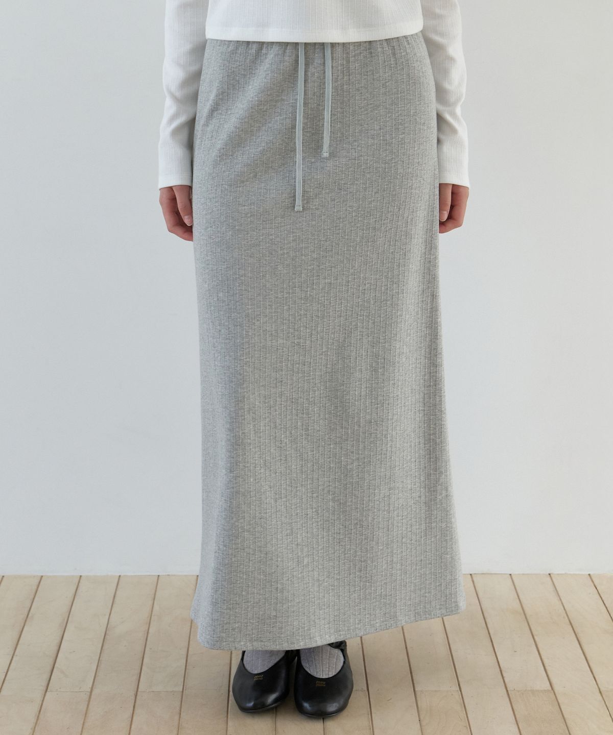 리엘(RE L) Joey banding skirt (gray)