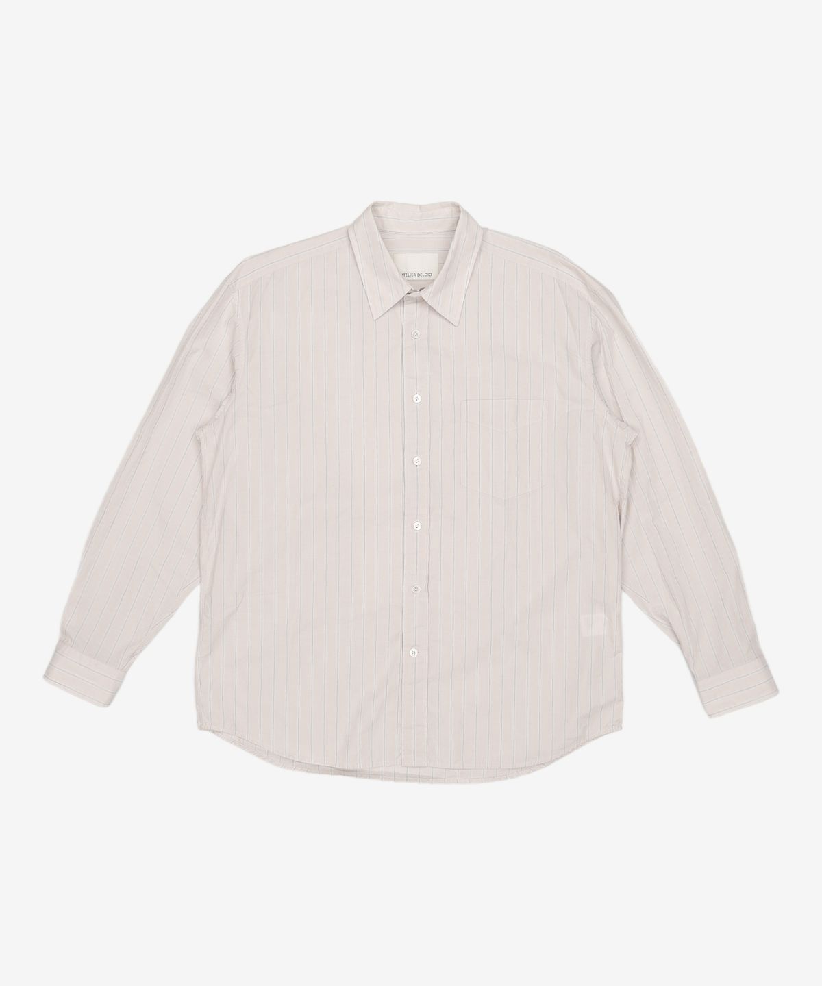 아틀리에 델디오(ATELIER DELDIO) ORGANIC COTTON STRIPE COMFORT SHIRT (GREY) M