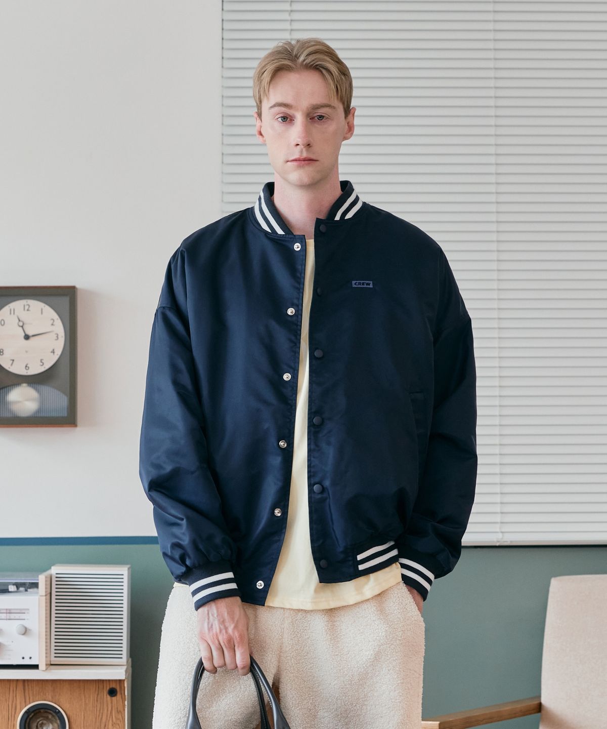 크루멤버스온리(CREW MEMBERS ONLY) BASIC STADIUM JACKET NAVY