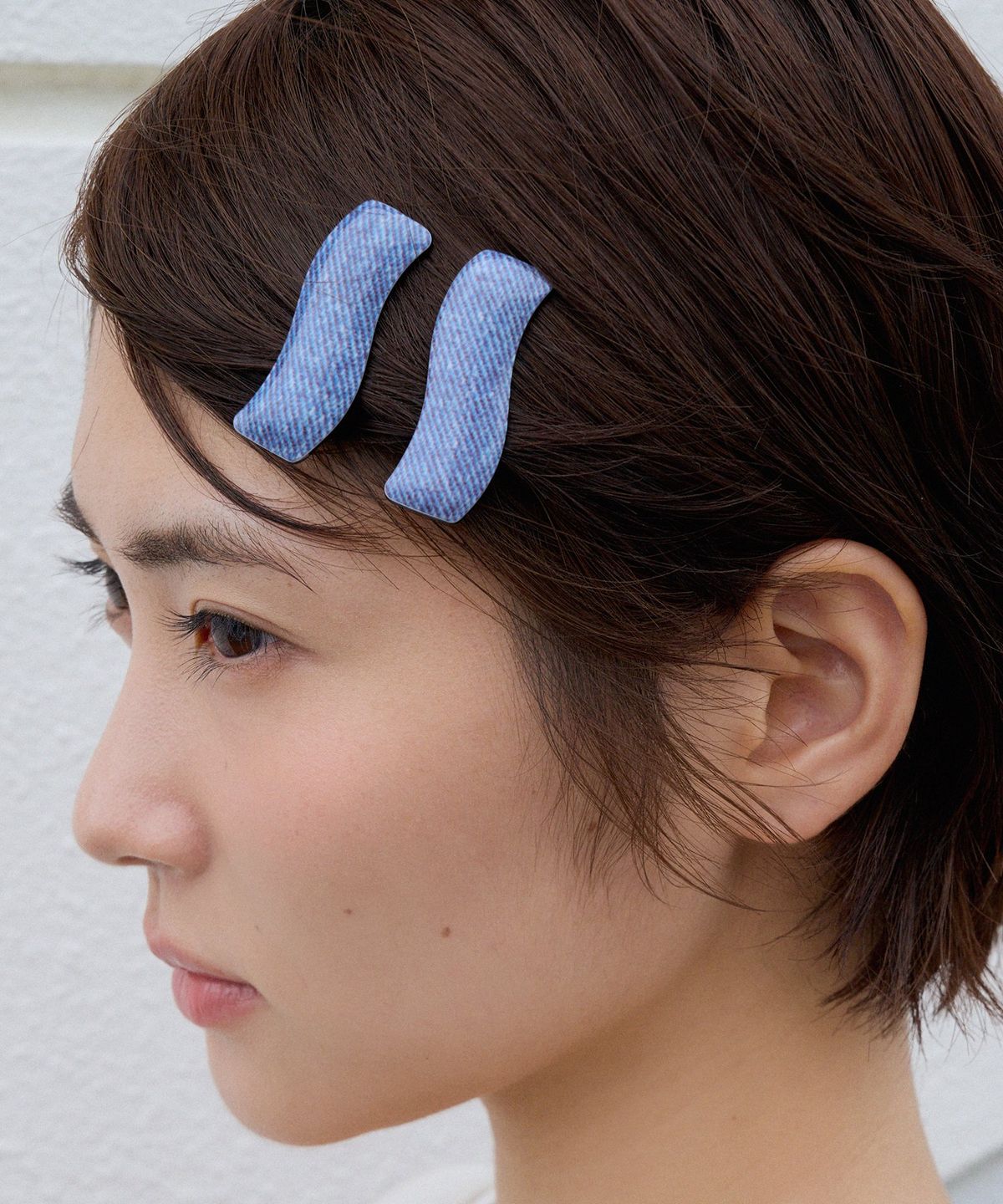 지지(GEEGEE) [2set] denim wave hair pin