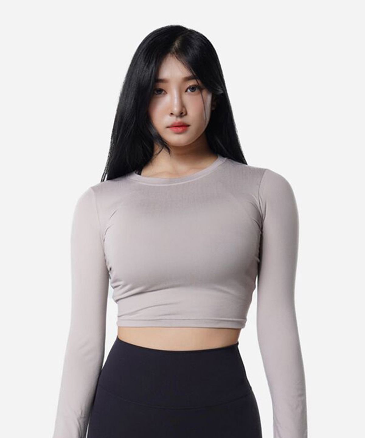 워너비즈핏(WANNABEZFIT) 라운드 발열 크롭 롱슬리브 All