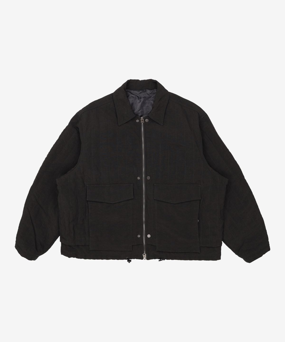 일꼬르소(IL CORSO) 퀼티드 카라 패딩 블루종 블랙 IEJU3F304BK L