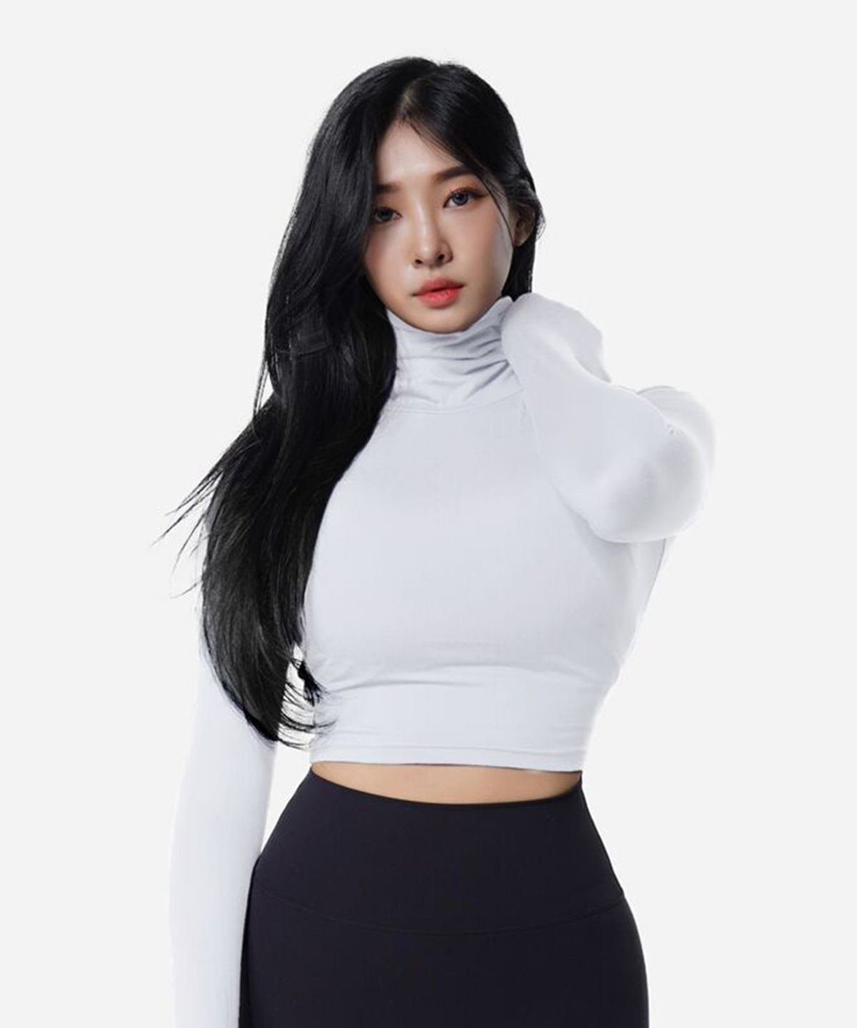 워너비즈핏(WANNABEZFIT) 터틀넥 발열 롱슬리브 화이트