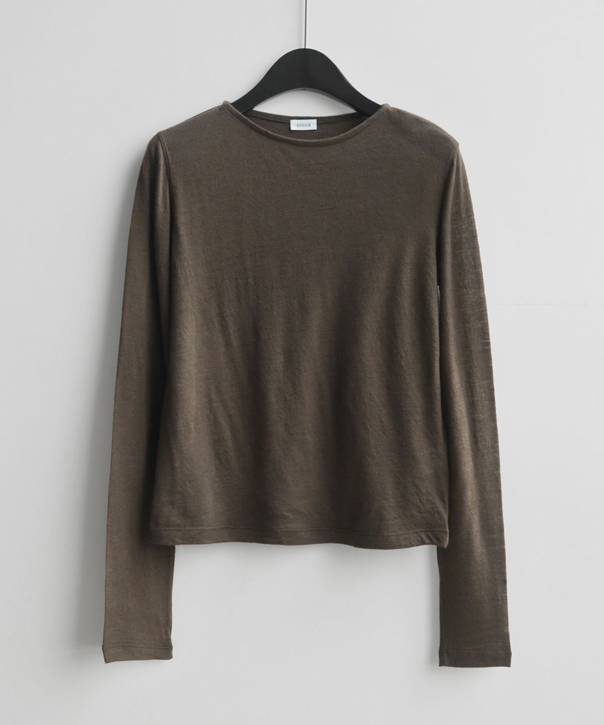 디그(DIGUE) tidy wool long sleeve T (wool 100%) (BROWN)