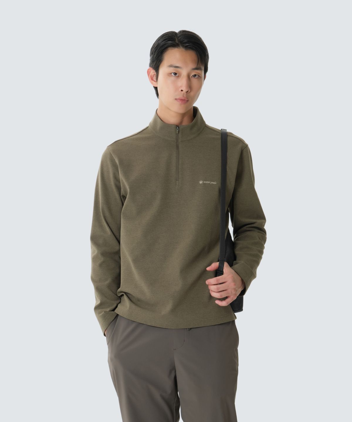 스노우피크 어패럴(SNOWPEAK APPAREL) 퀵드라이 반집업 긴팔 티셔츠 (S26FMFZT14) Yellow Khaki