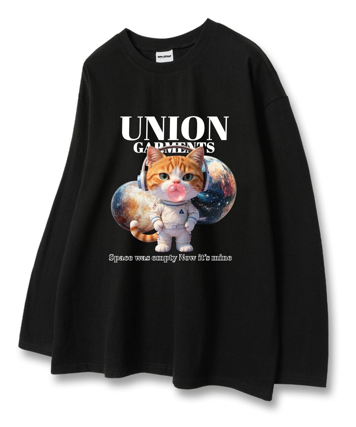 유니온가먼츠(UNION GARMENTS) 스페이스버블캣 루즈핏 긴팔 티셔츠 3COLOR [베이직or시보리]