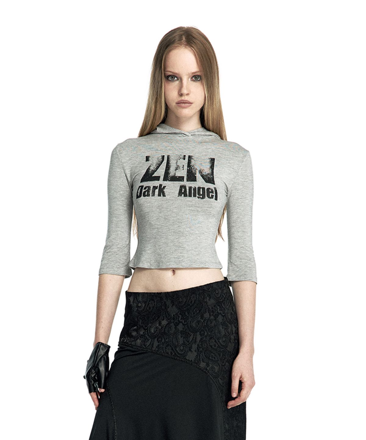 카시코(KASHIKO) Zen Angel Hoodie Top Grey