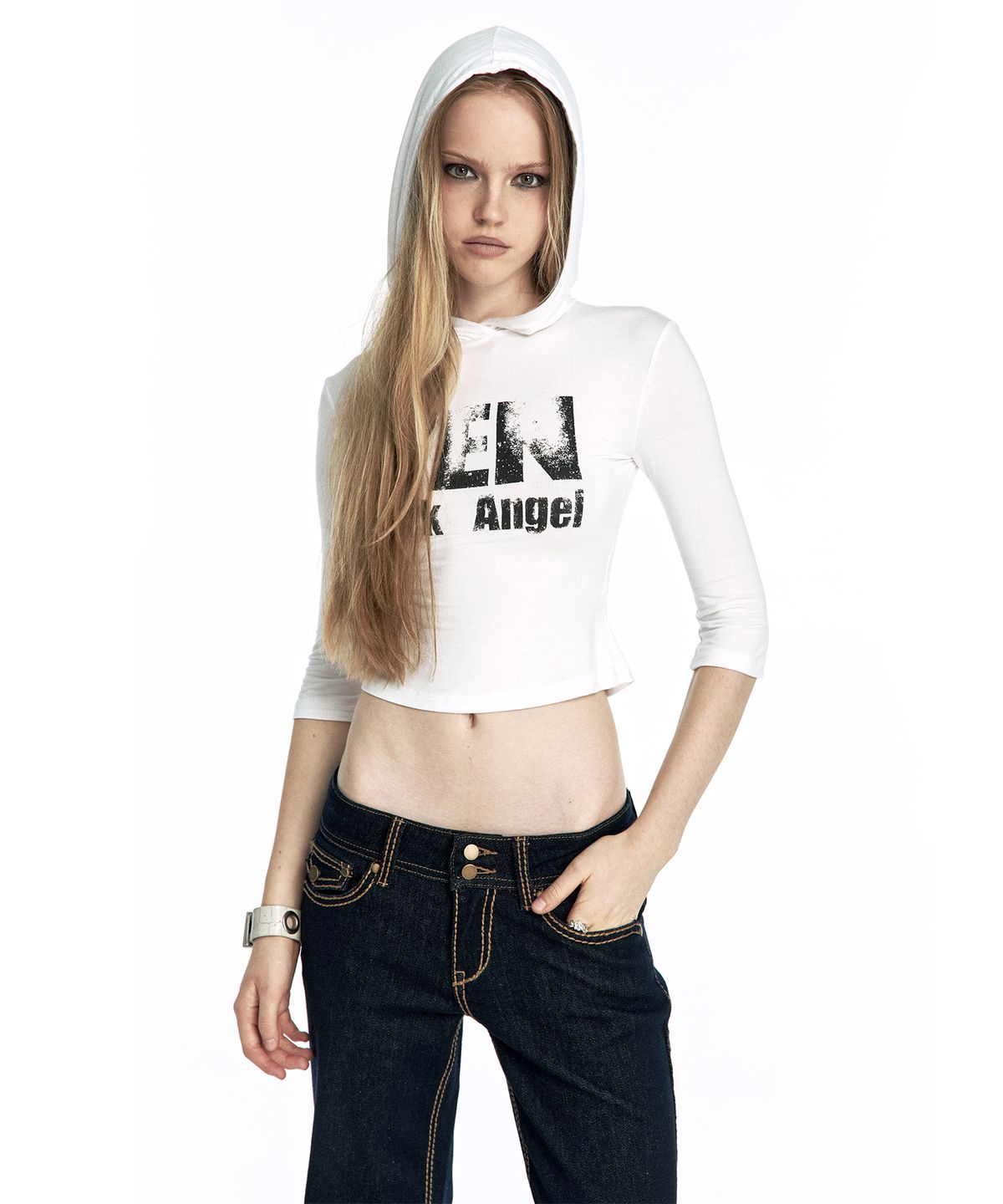 카시코(KASHIKO) Zen Angel Hoodie Top White