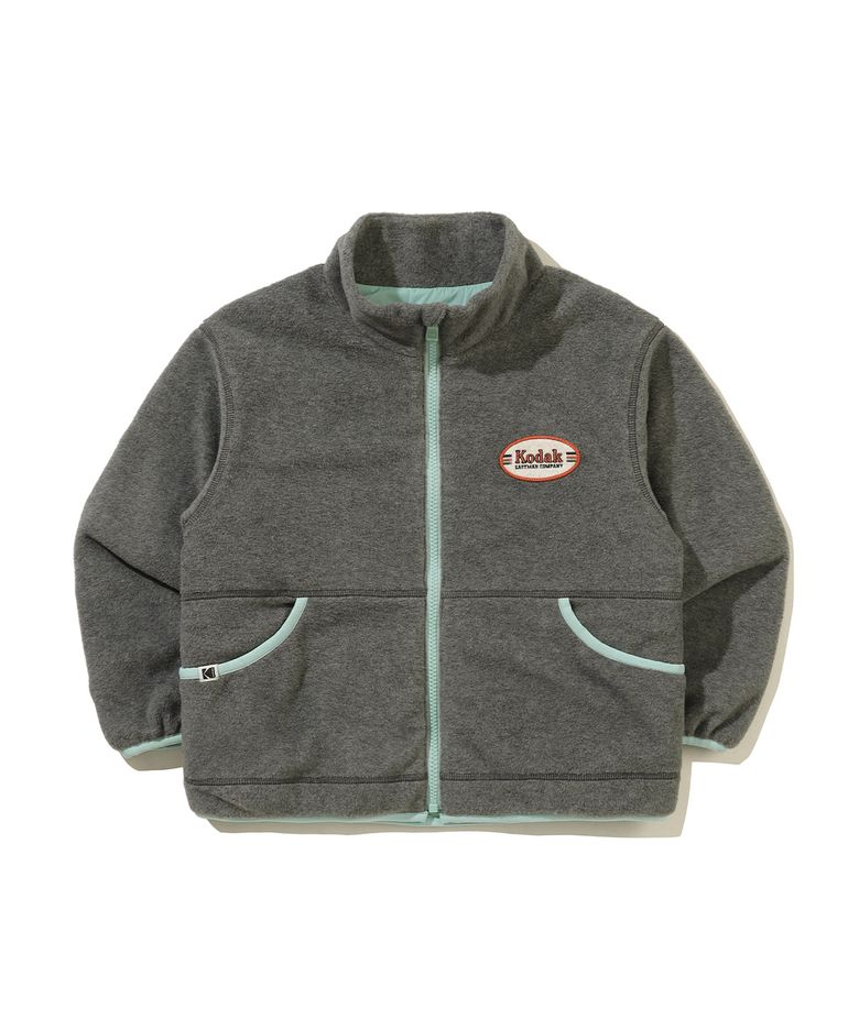 플리스 하이넥 패딩 자켓 키즈 GREY