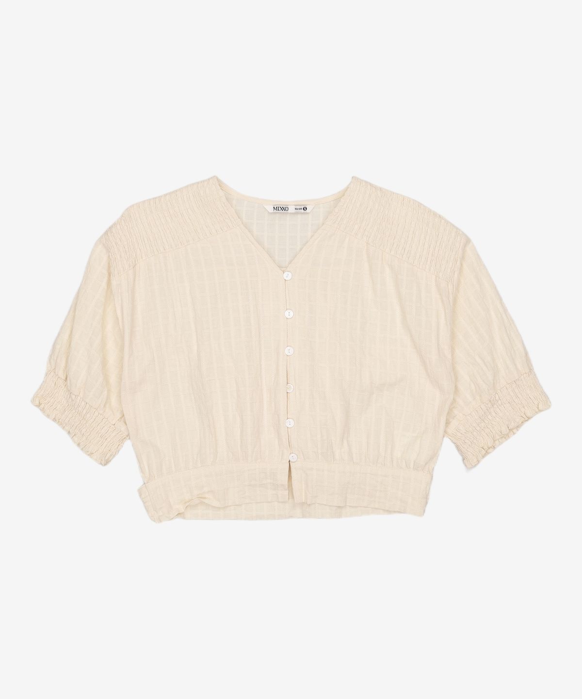 미쏘(MIXXO) 체크 크롭 블라우스 MIWBWB616G S