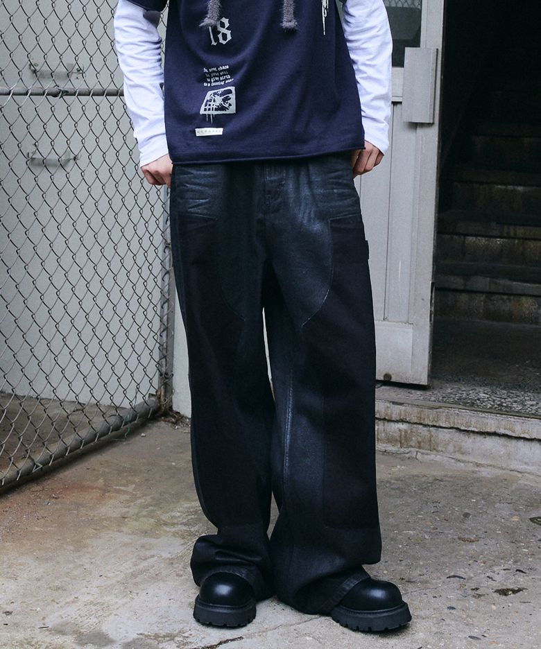[정동수 콜라보] FADE TRACE DENIM PANTS BLACK