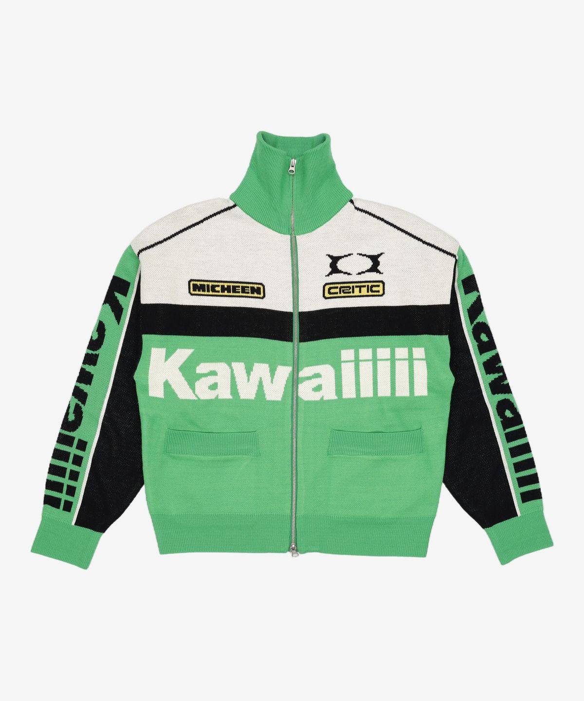 크리틱(CRITIC) KWAIIIII RACING ZIP-UP KNIT GREEN M