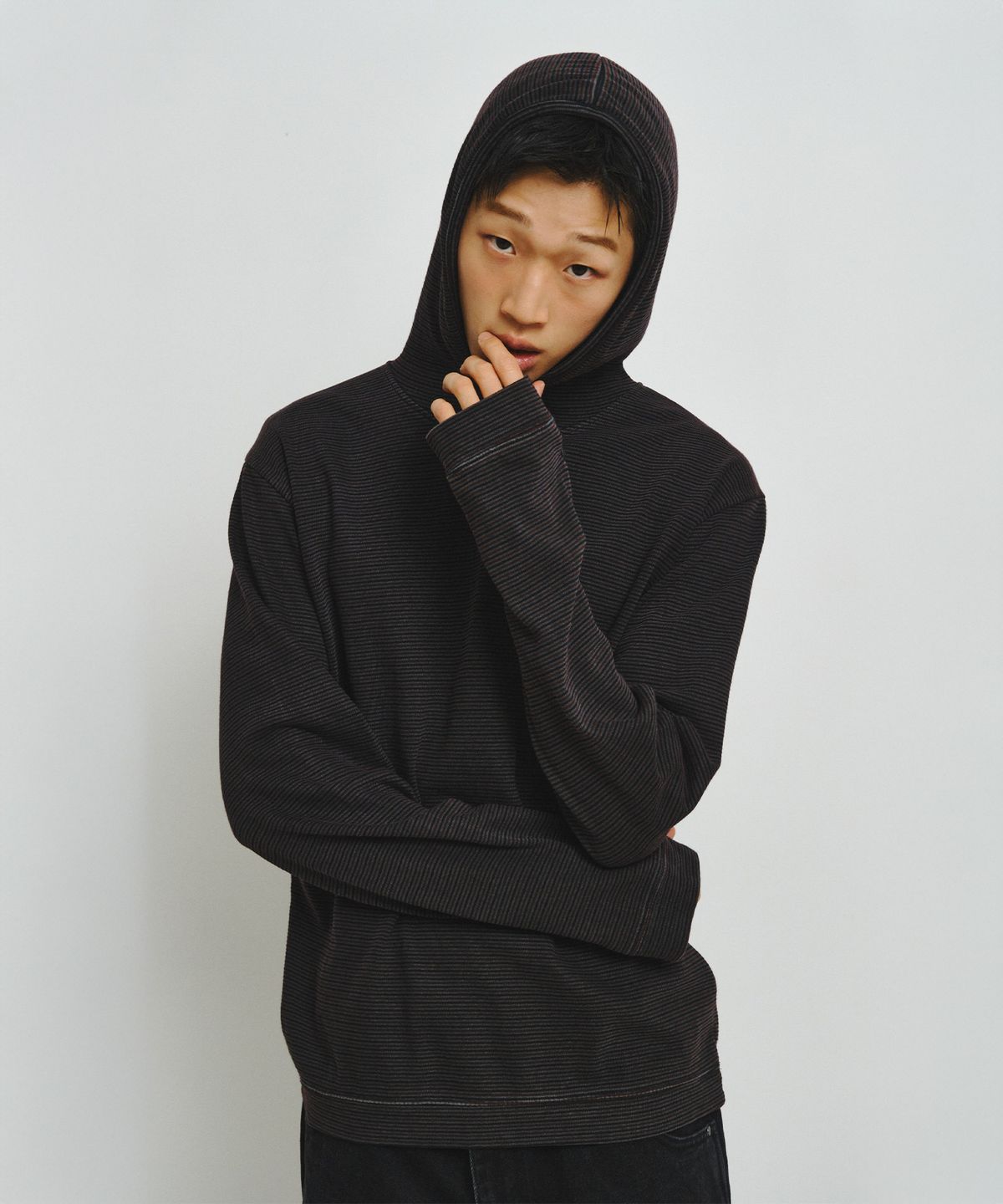 엔도어(ENDOOR) Ash stripe hoodie (VTG Gray)