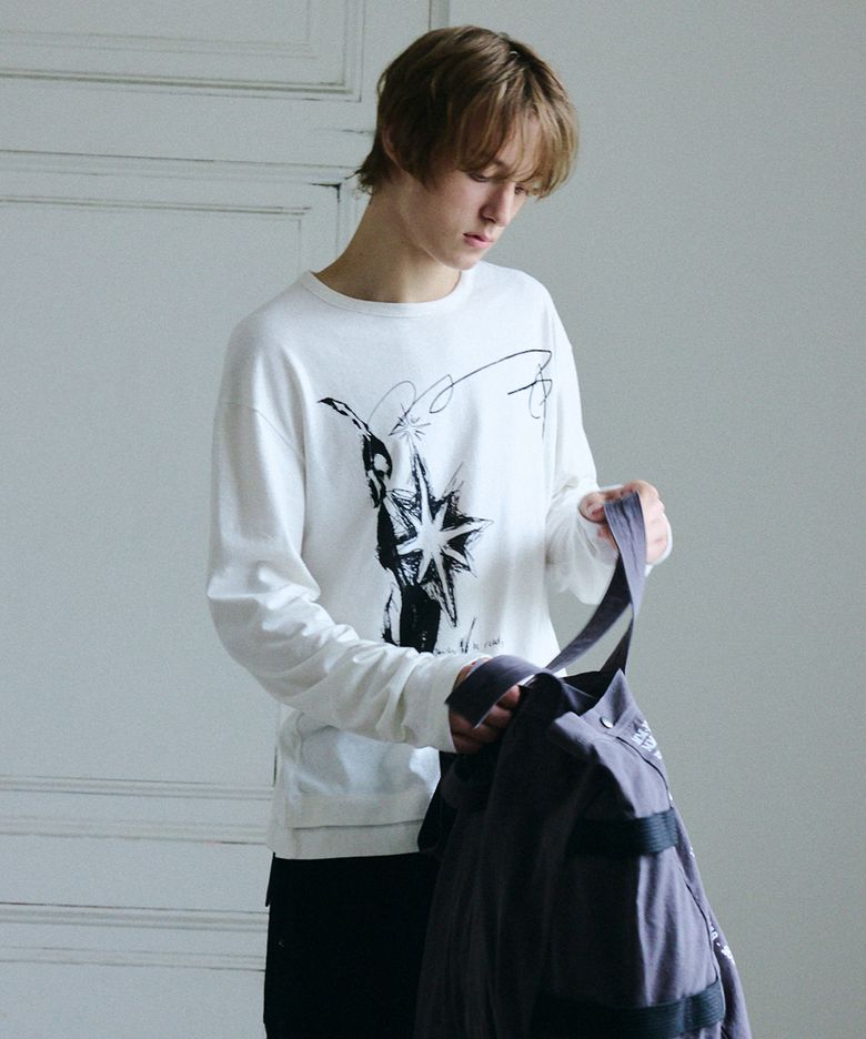 ROUGH SKETCH LONG SLEEVE WHITE