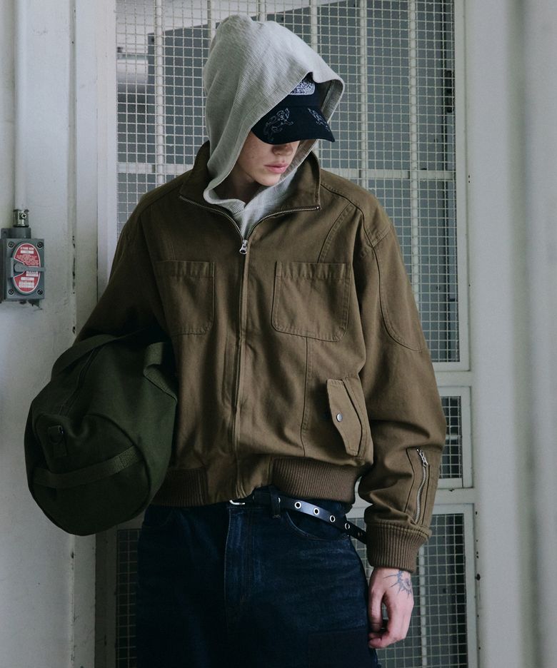 HIGH NECK COTTON JUMPER KHAKI