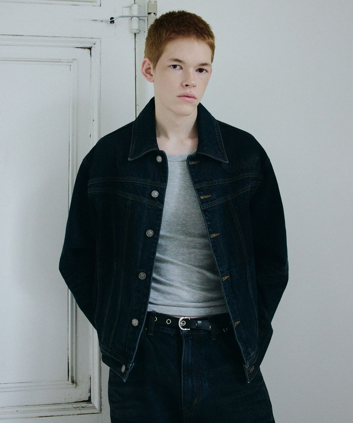 메종미네드(MAISON MINED) FADE TRACE DENIM JACKET INDIGO