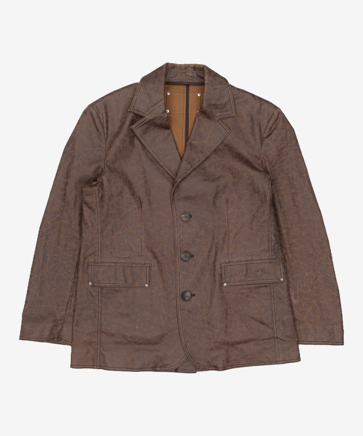 메종미네드(MAISON MINED) CRACK COATING BLAZER BROWN M